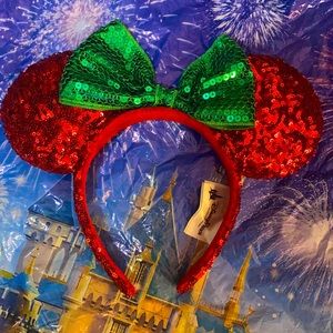 Red/Green Christmas Disney Ears